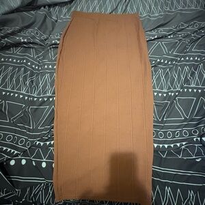 Elegant Tan Pencil Skirt